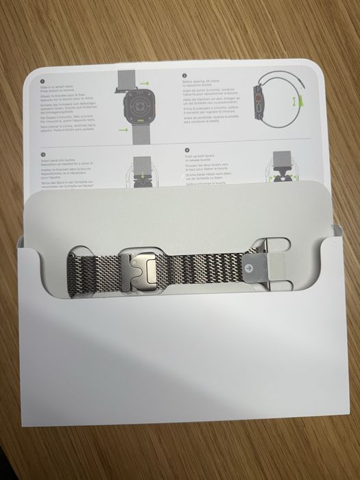 Apple Watch Titanium Milanese Loop 49mm размер S СИВА