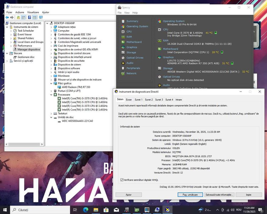 PC I5 4570 16gb ddr3 Amd R7 350 4GB  GDDR5 pc calculator unitate