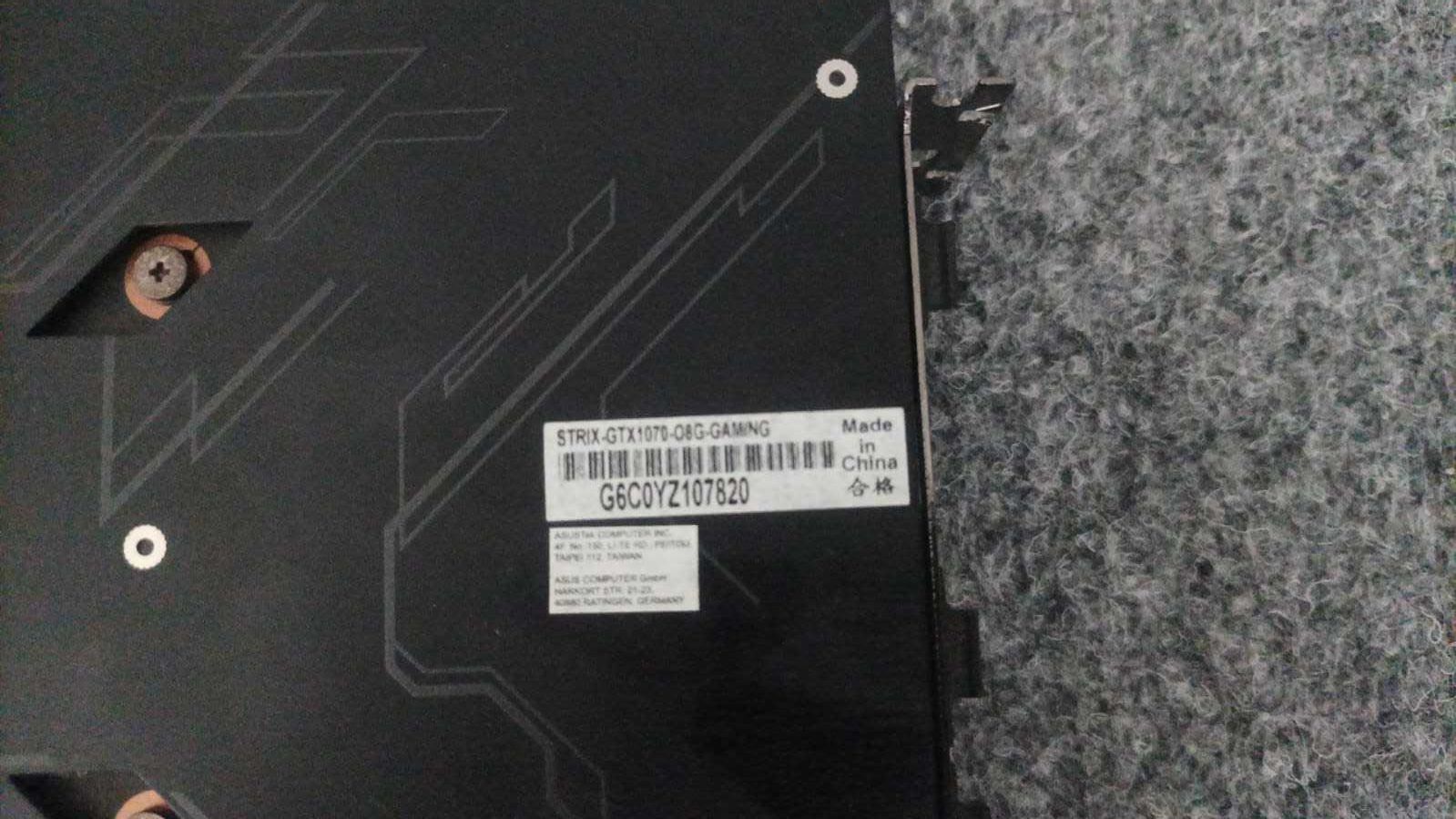 Продается видеокарта Asus GTX 1070 Strix в отличном состоянии