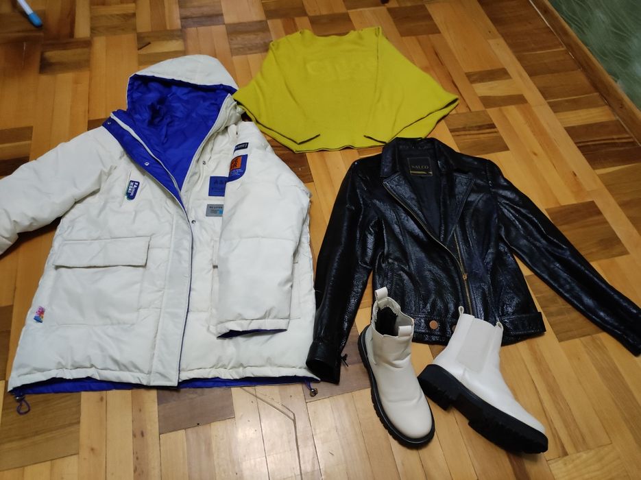 Куртка,кожанка,ботинки, кофточка