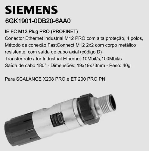 Conector M12/RJ45 Ethernet Siemens