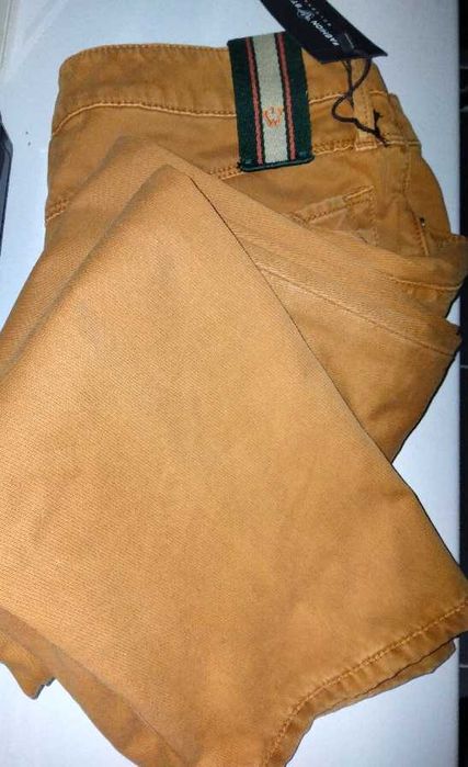 Blugi barbati mustar - caramiziu M Model deosebit relax slim