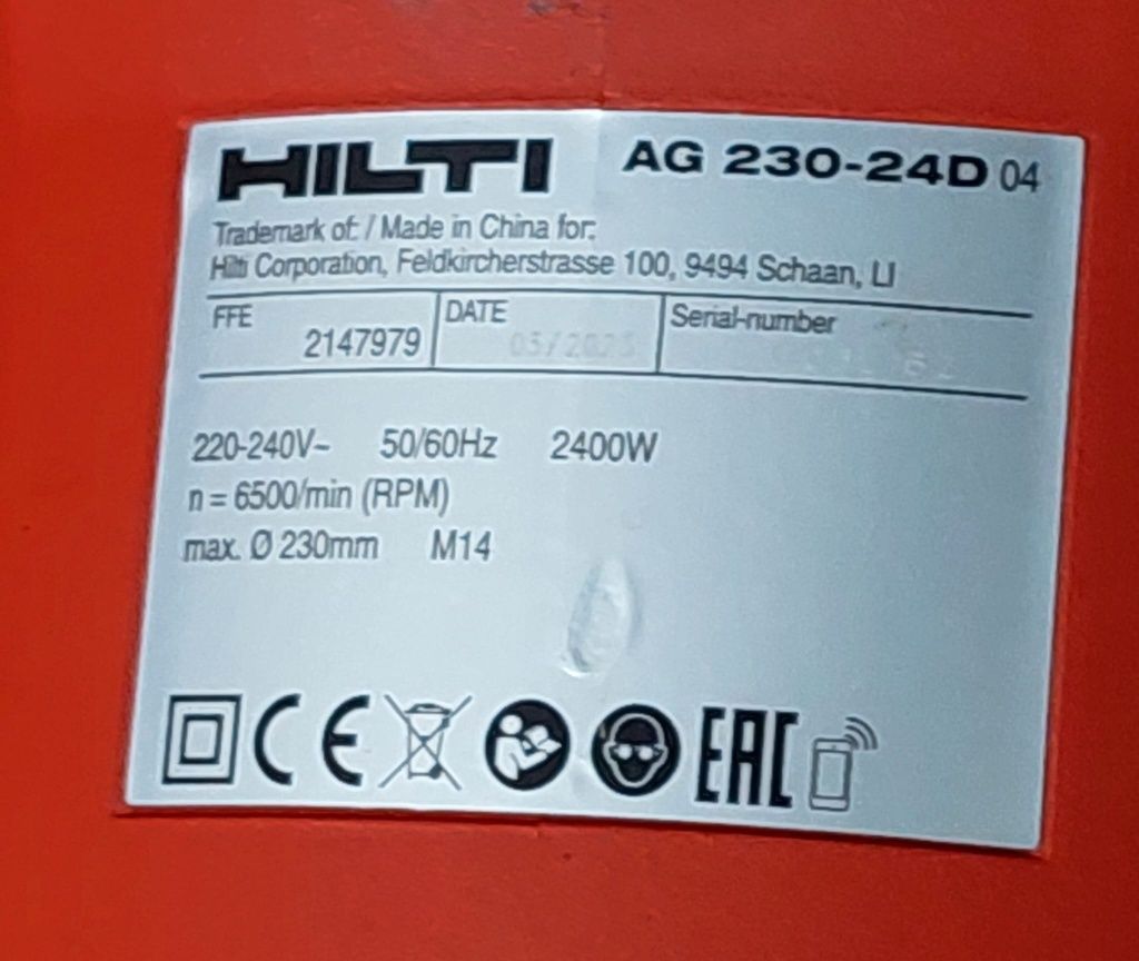 Vind Polizor unghiular HILTI AG 230-24D