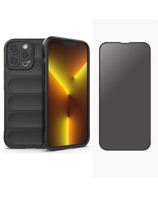 Husa Tpu Interior Fin+Folie Sticla 6D Privacy Iphone 16 PLUS PRO MAX