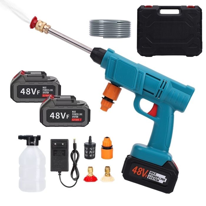 Акумулаторна водоструйка, 35bar, 3 дюзи, 2 батерии 48V, 12000mAh, 5m м