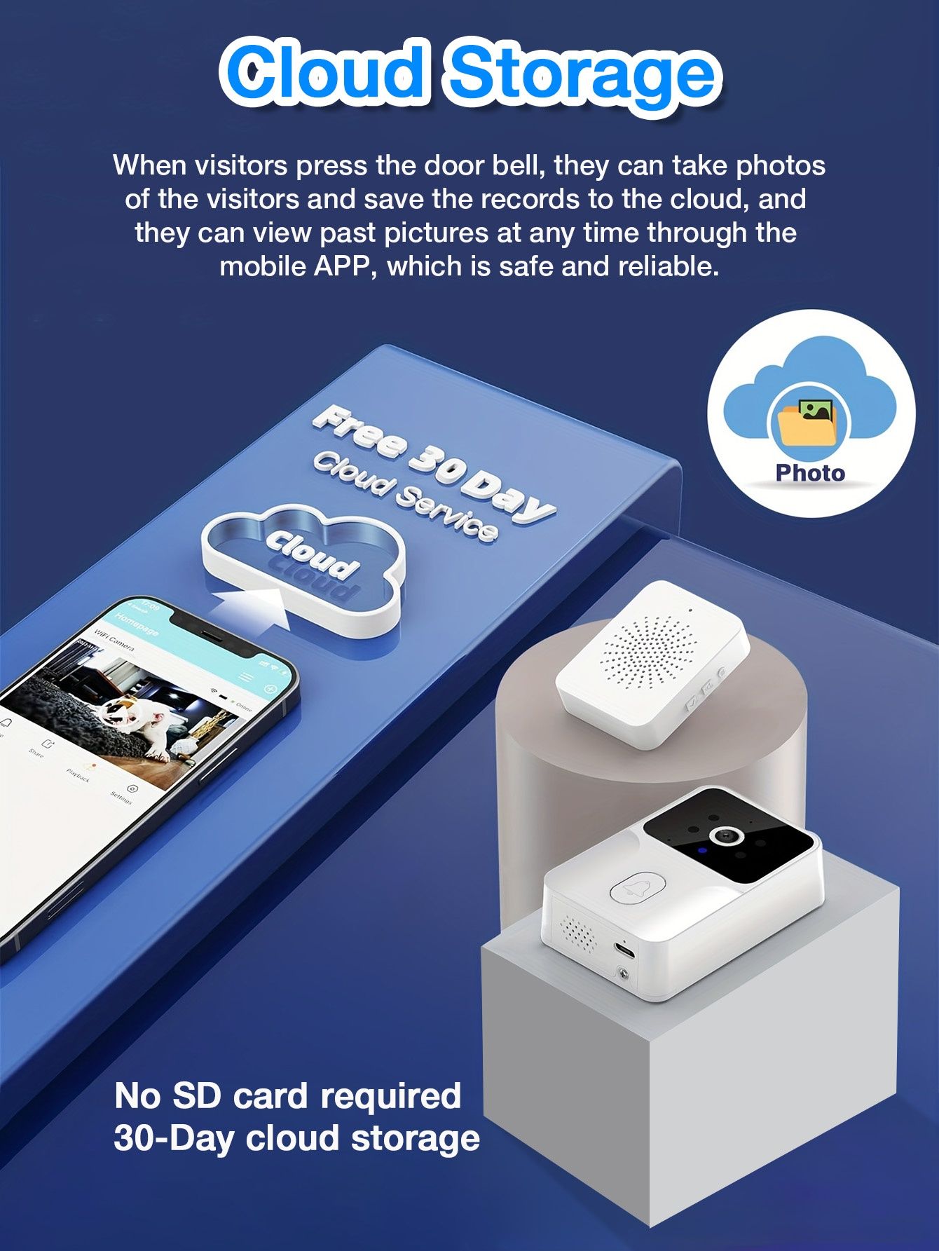 Kement M6 Smart WiFi 2.4 видео звънец с функция домофон