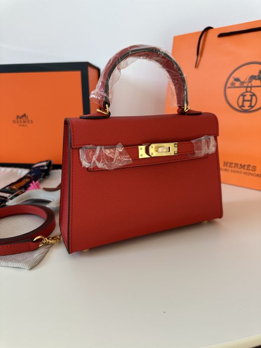 Geanta Hermes Kelly 19cm Rosu