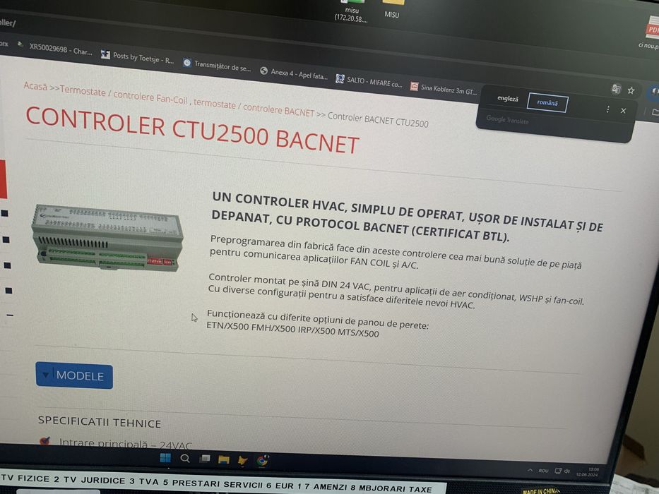 Controler hvac ventiloconvectoare