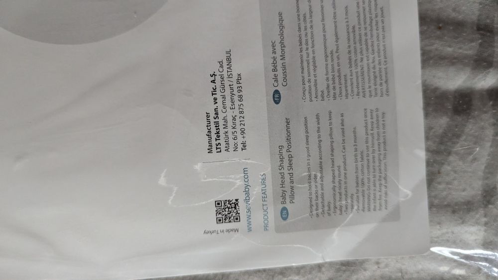 Pozitionator cu pernuta anti-plagiocefaliei gri