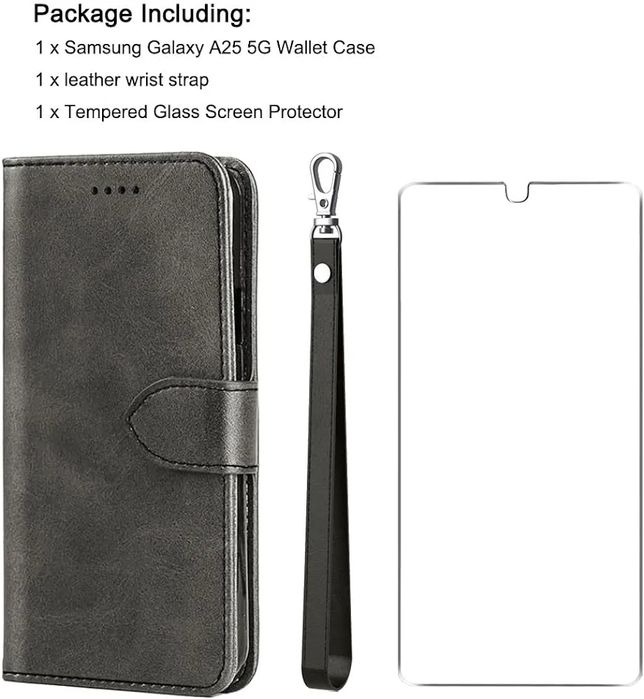 Husa portofel Samsung Galaxy A25 5G + folie de sticla securizata