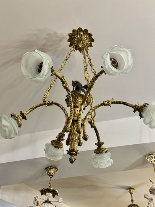 Candelabru bronz masiv/ lampa