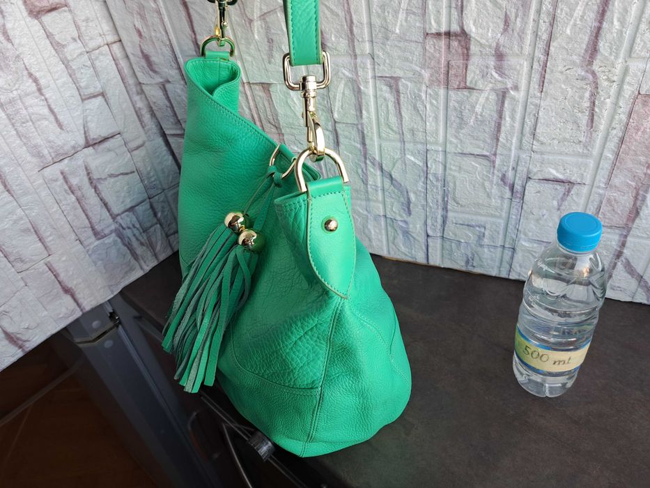 дамска чанта, Mulberry,голяма зелена торба-естествена кожа