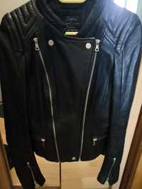Куртка кожаная  черная Зара за 35000 в отличном состоянии