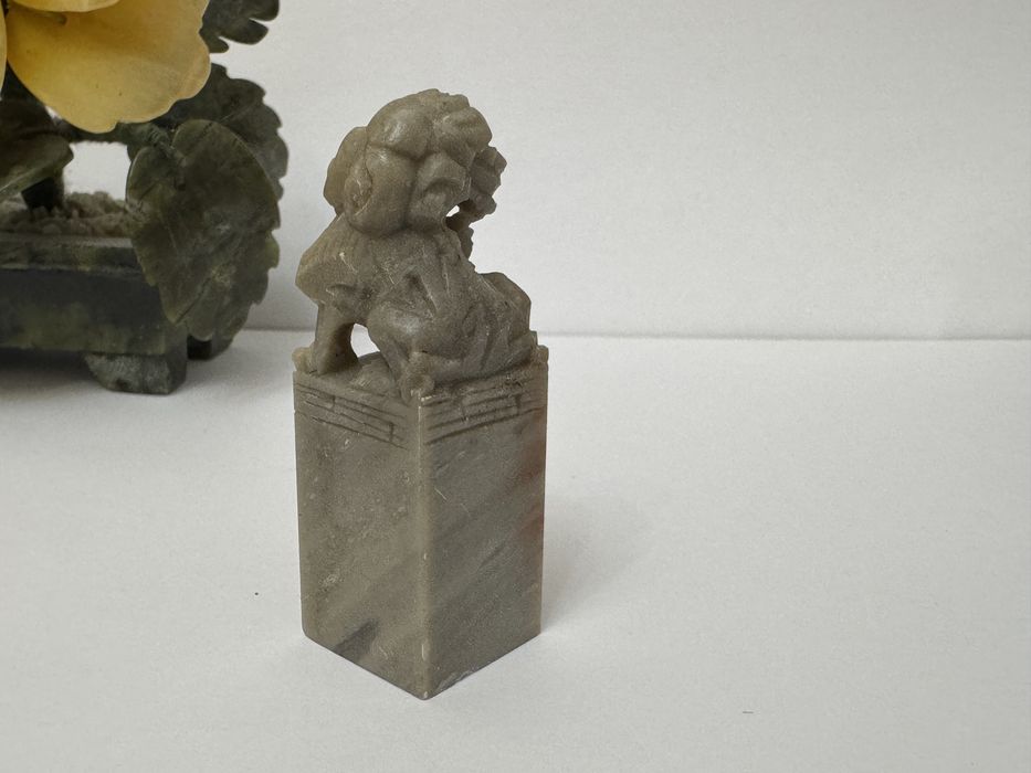 Amuleta Caine Foo, sculptat in piatra Soapstone. Statueta