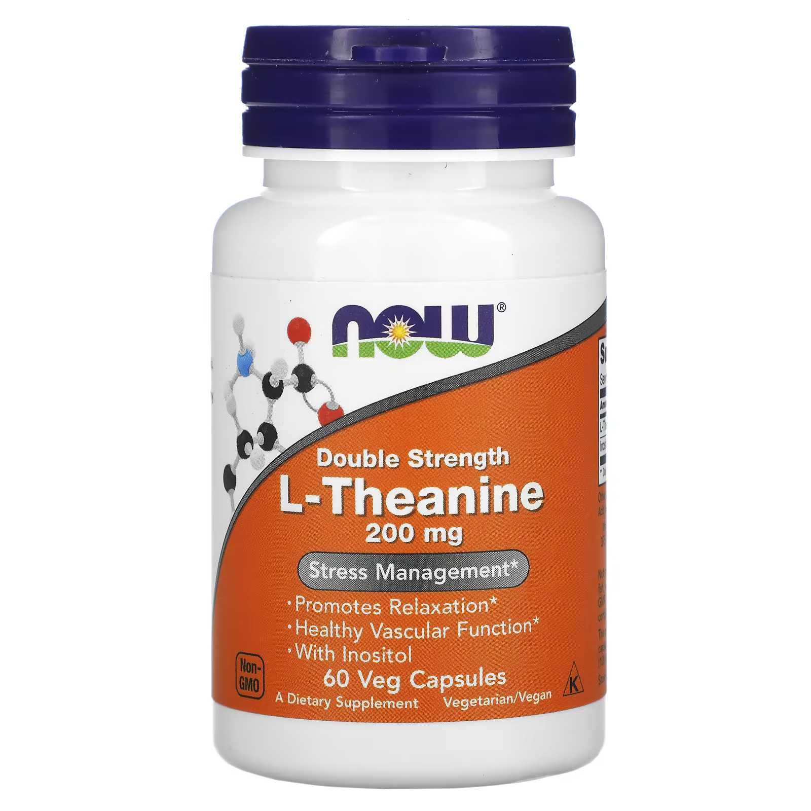 L-теанин двойной концентрации 200 мг, 60 капсул США