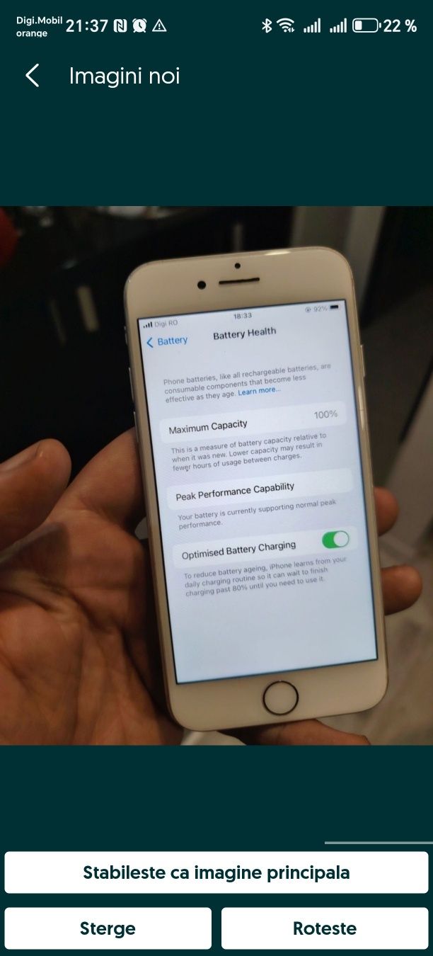 IPhone 7 Alb 128GB 100%