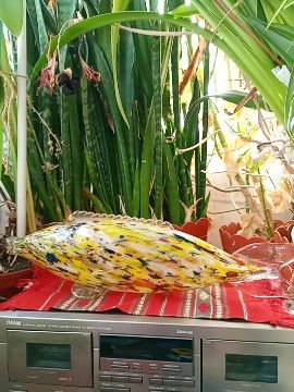 Peste din sticla , perioada comunistă , biibelou dimensiune mare 48 cm