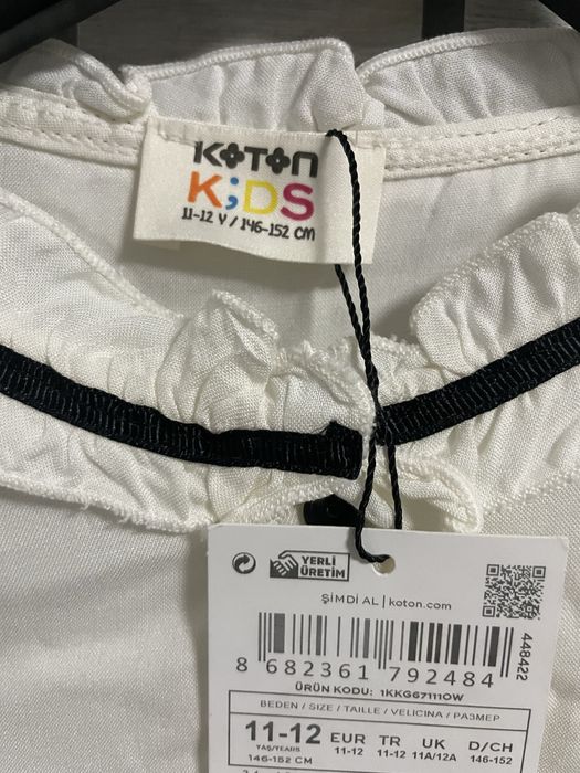 Oq kofta Koton turetiskiy 11-12 yosh