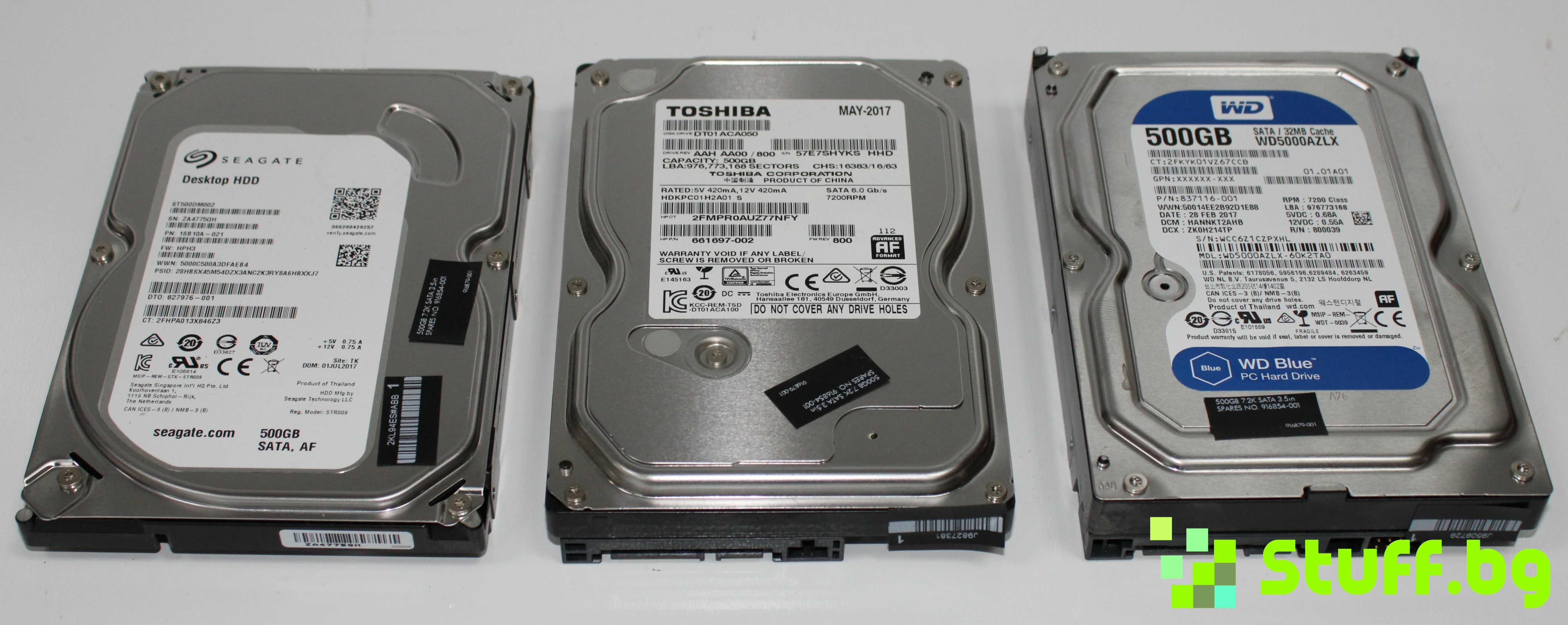 Твърди дискове/HDD 3.5 500GB за компютър WD,Toshiba,Seagate