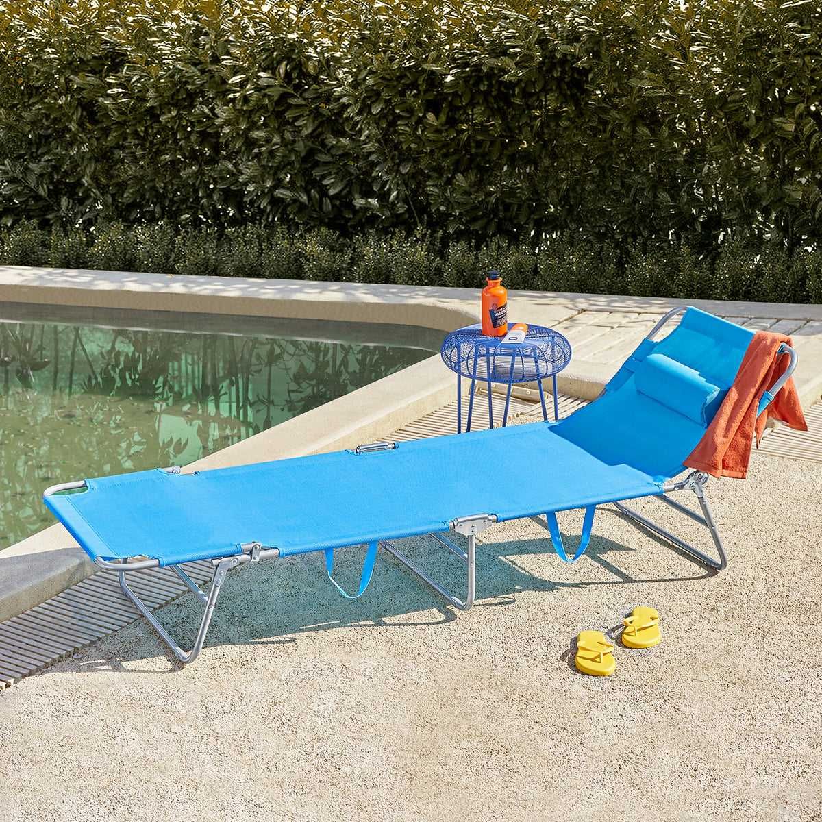 Sezlong metalic gradina cu perna confortabila |SB OGS35-B