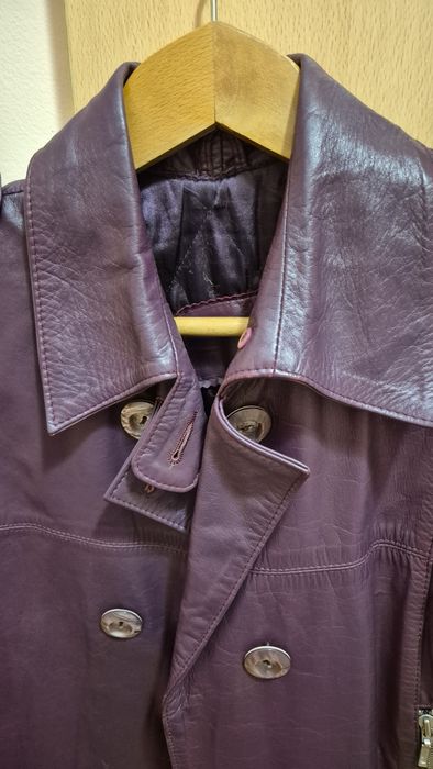 Кожено яке телешка кожа лилаво