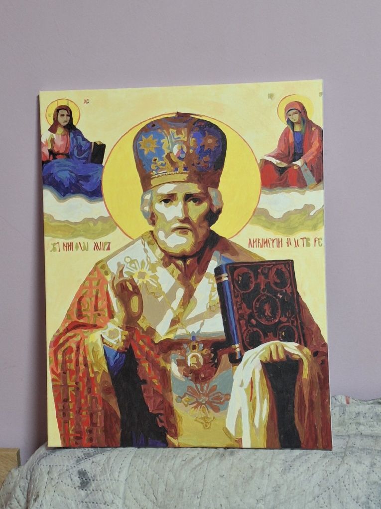 Ръчно рисувана картина икона по номера
