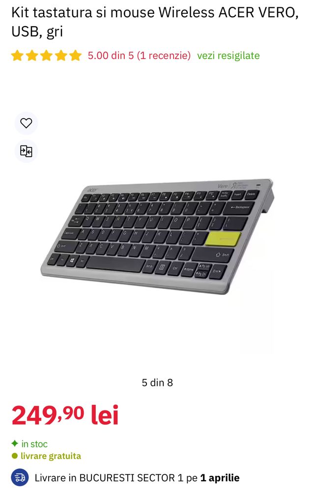 Tastatura si mouse Acer Vero