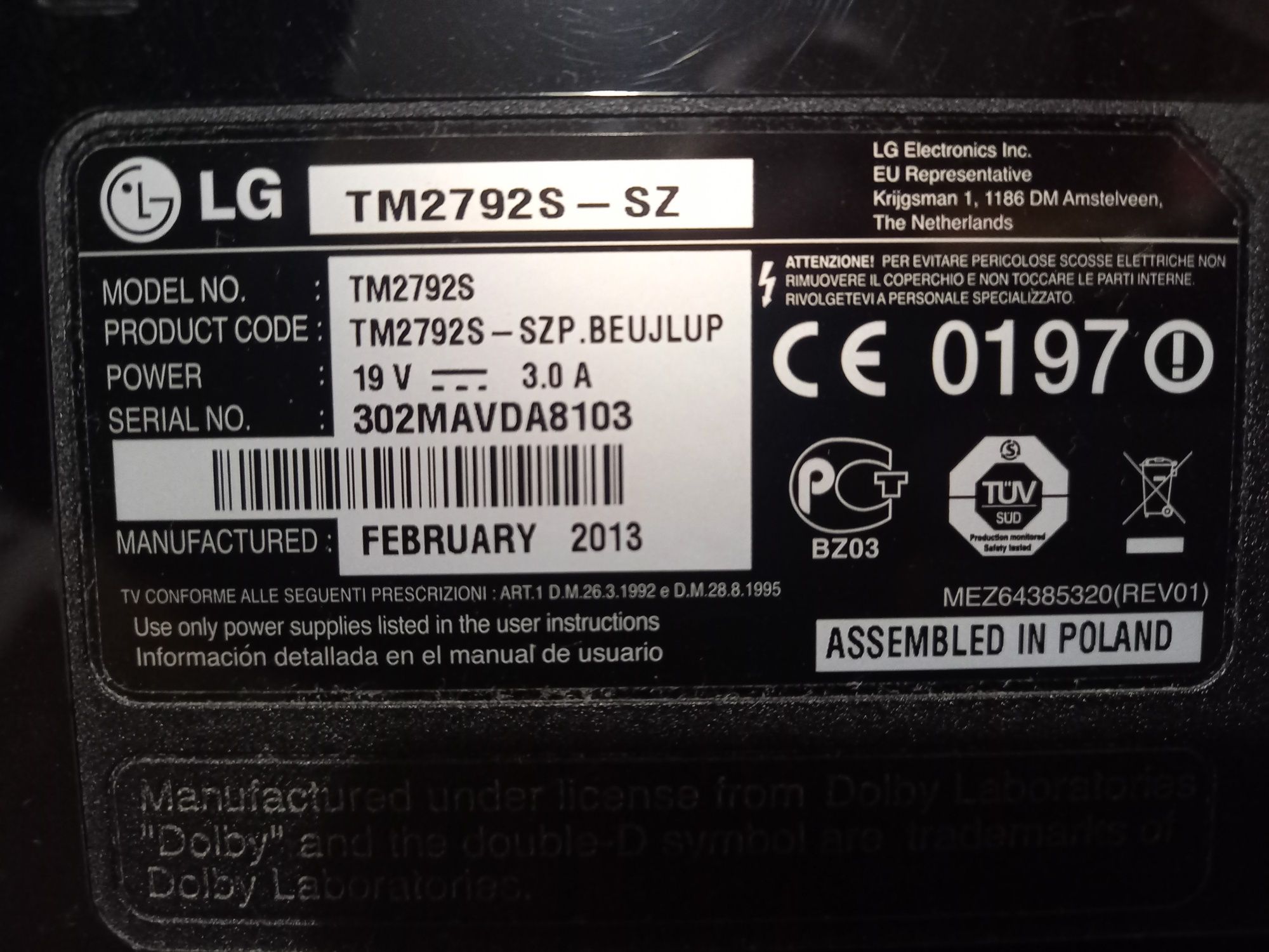 Телевизор LG 3D 2013 г. за части
