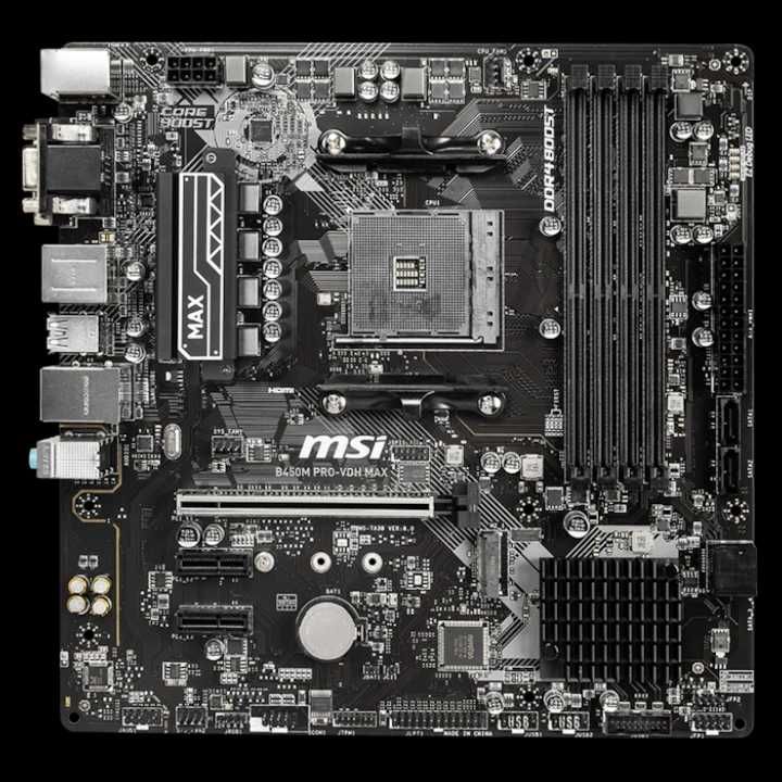 Placa de baza MSI B450M PRO-VDH MAX, socket AM4