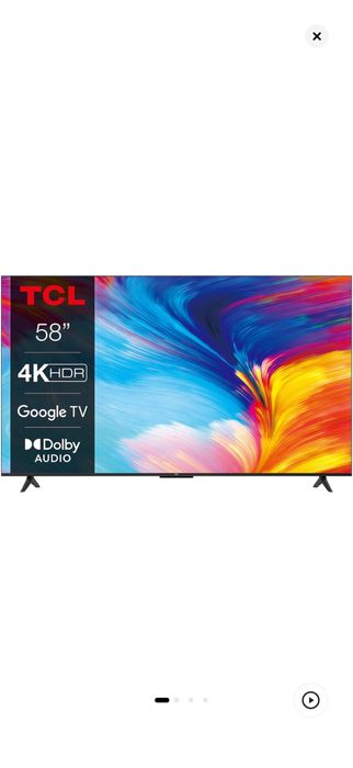 Vând Televizor TCL LED 58P635 – 146 cm, 4K Ultra HD, Smart Google TV