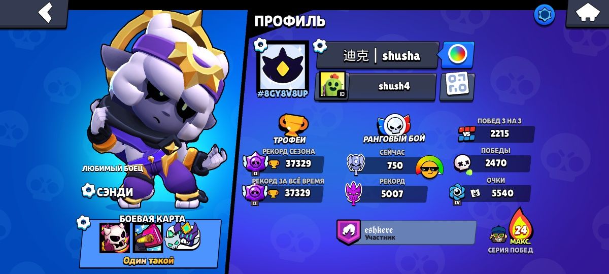 продаю аккаунт в brawl stars