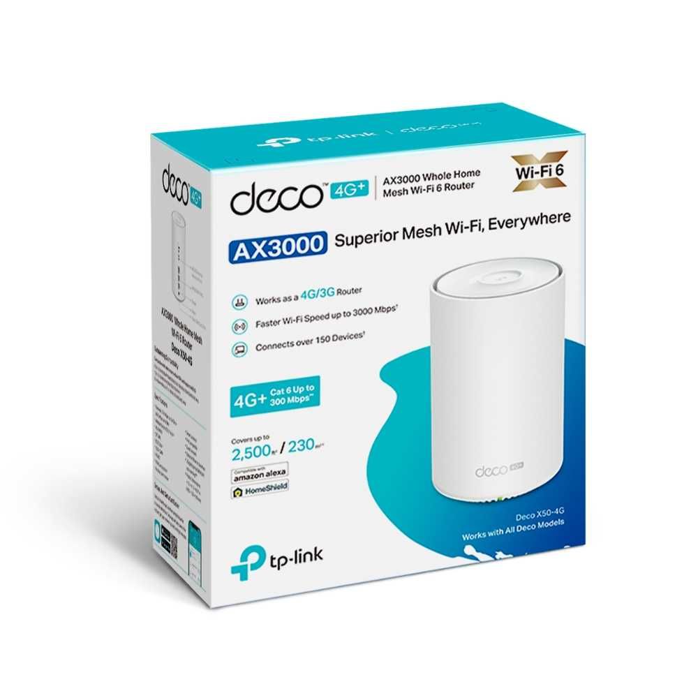 Роутер (Router) TP-Link Deco X50-4G(1-pack)/AX3000 Home Mesh WiFi 6