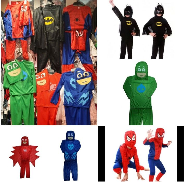 Costum spiderman 3 piese, 50  lei set. Noi. Super preț!