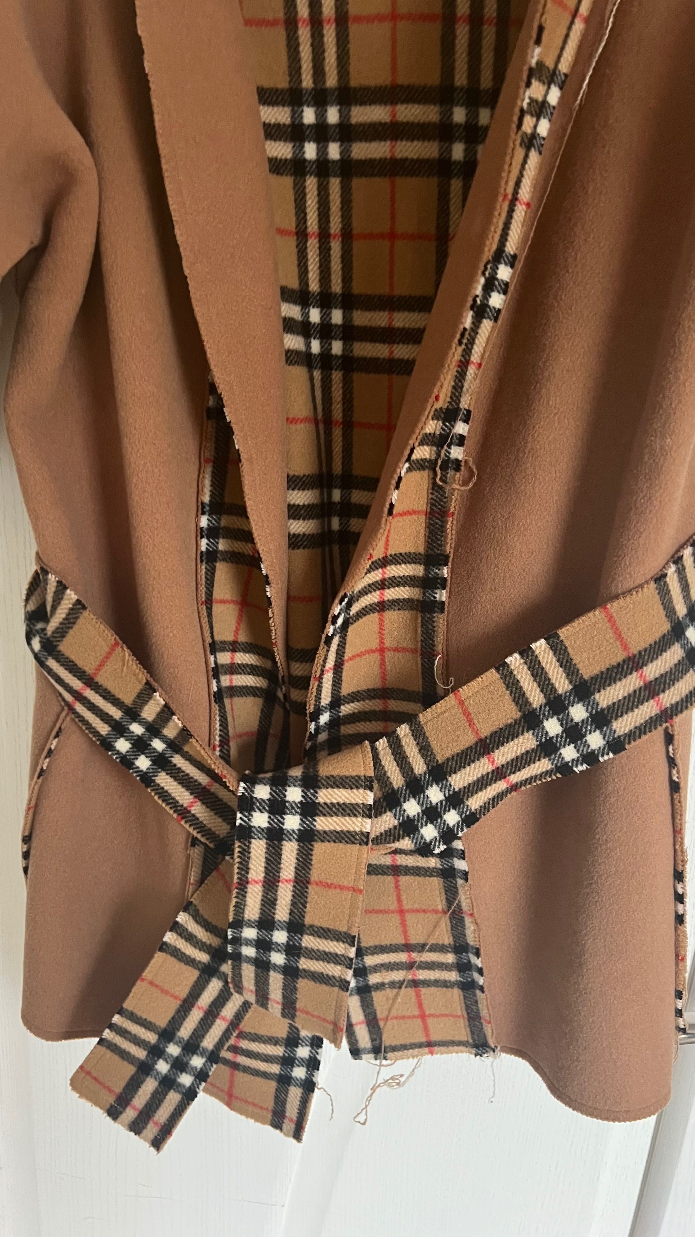 Вълнено палто с плат на Burberry
