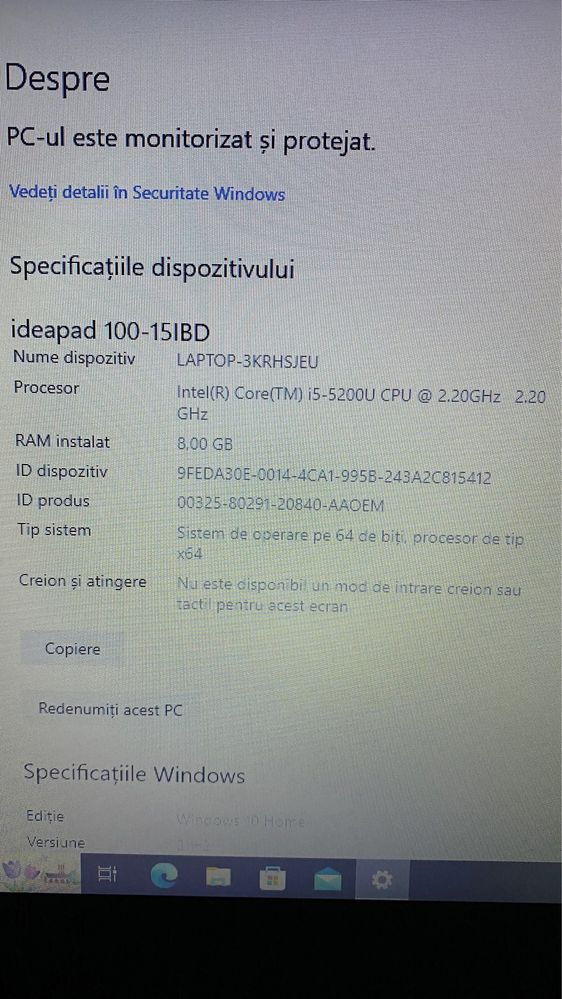 Laptop Lenovo IdeaPad 100-15IBD