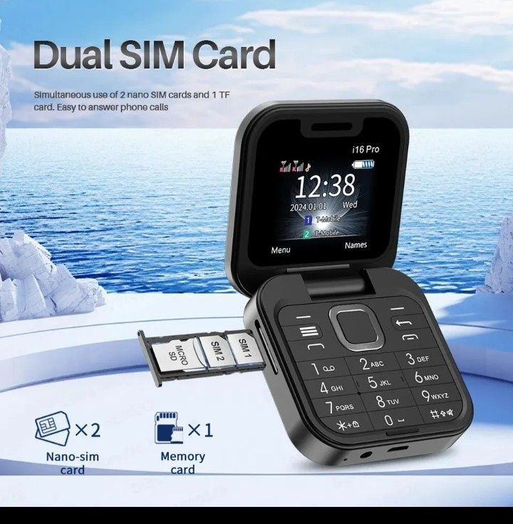 Telefon Mini clasic flip fold phone  dual sim card,nou sigilat