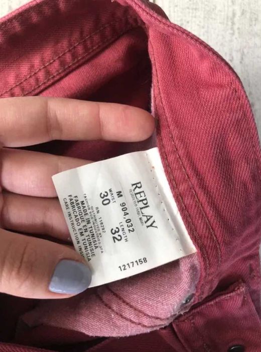 Replay оригинални мъжки дънки в цвят бордо