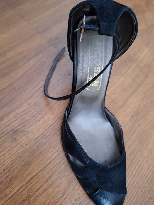 pantofi dama negri din piele