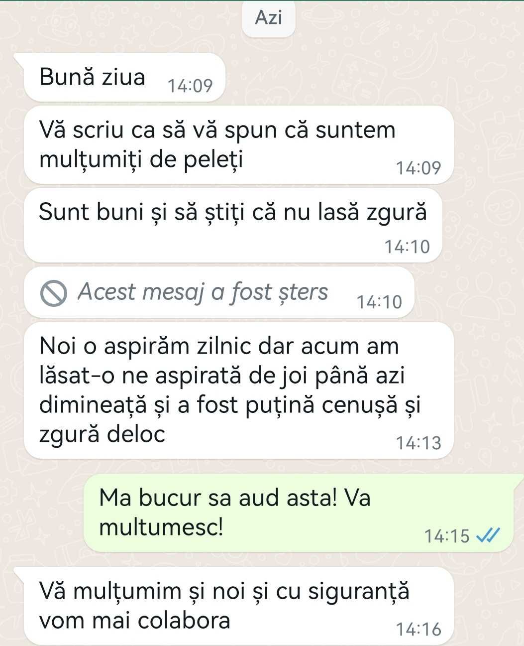 Peleti din rumegus de fag si/sau rasinoase