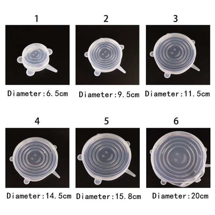 Комплект от 6 броя разтягащи се силиконови капаци