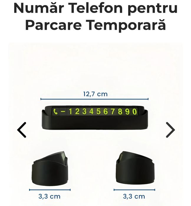 Afisaj  numar telefon bord auto la parcare temporara