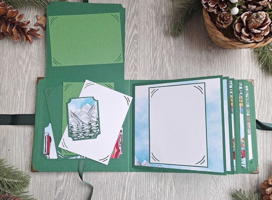 Коледен скрапбук албум "Снежна гора", ръчна изработка /54.20