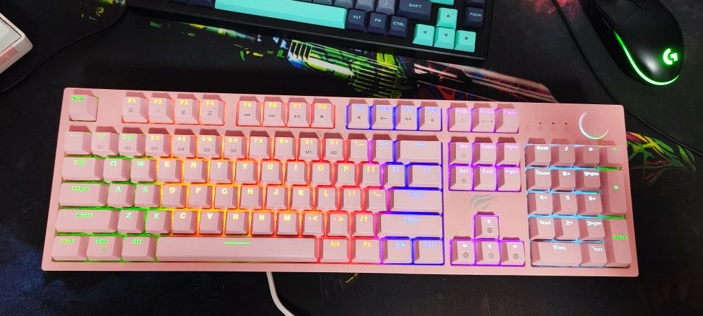 Клавиатура Havit KB871L розовый