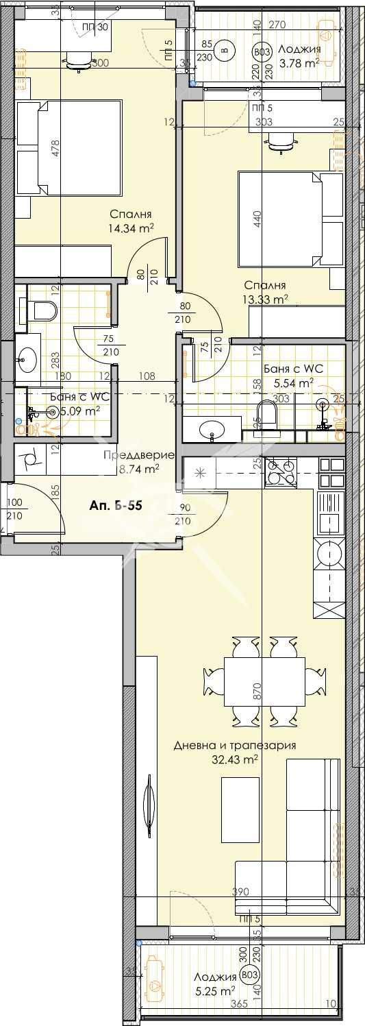 Тристаен апартамент в Кършияка 441-15720