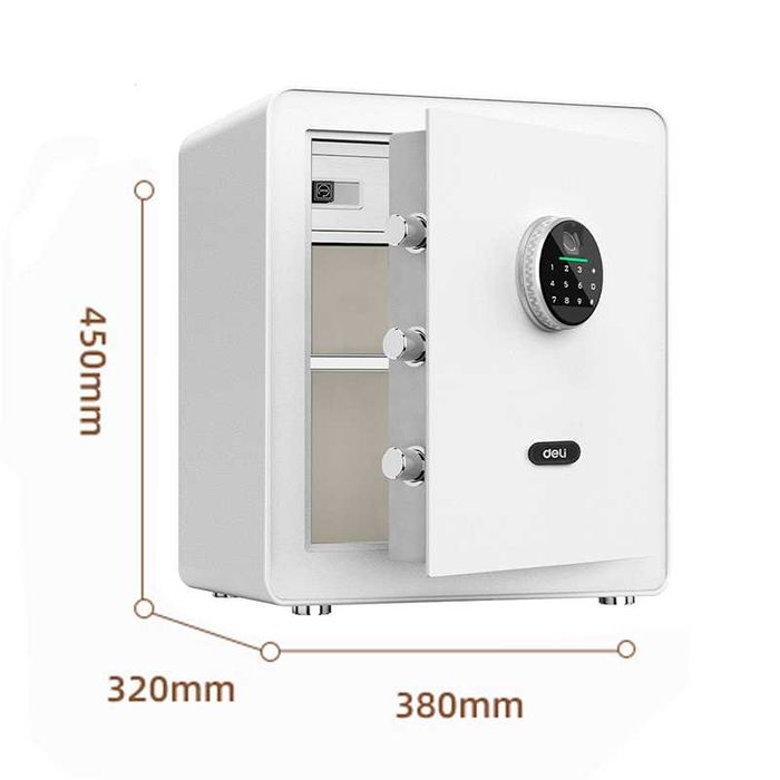 Сейф мебельный DELI ET631 черный / ET634 белый - 380х320х450мм 19кг