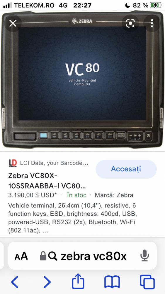 Zebra vc80 x scanner