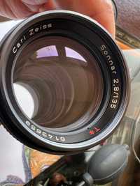 Obiectiv Contax Carl Zeiss Sonnar T* 135mm 1/ 2.8 + adaptor Leica