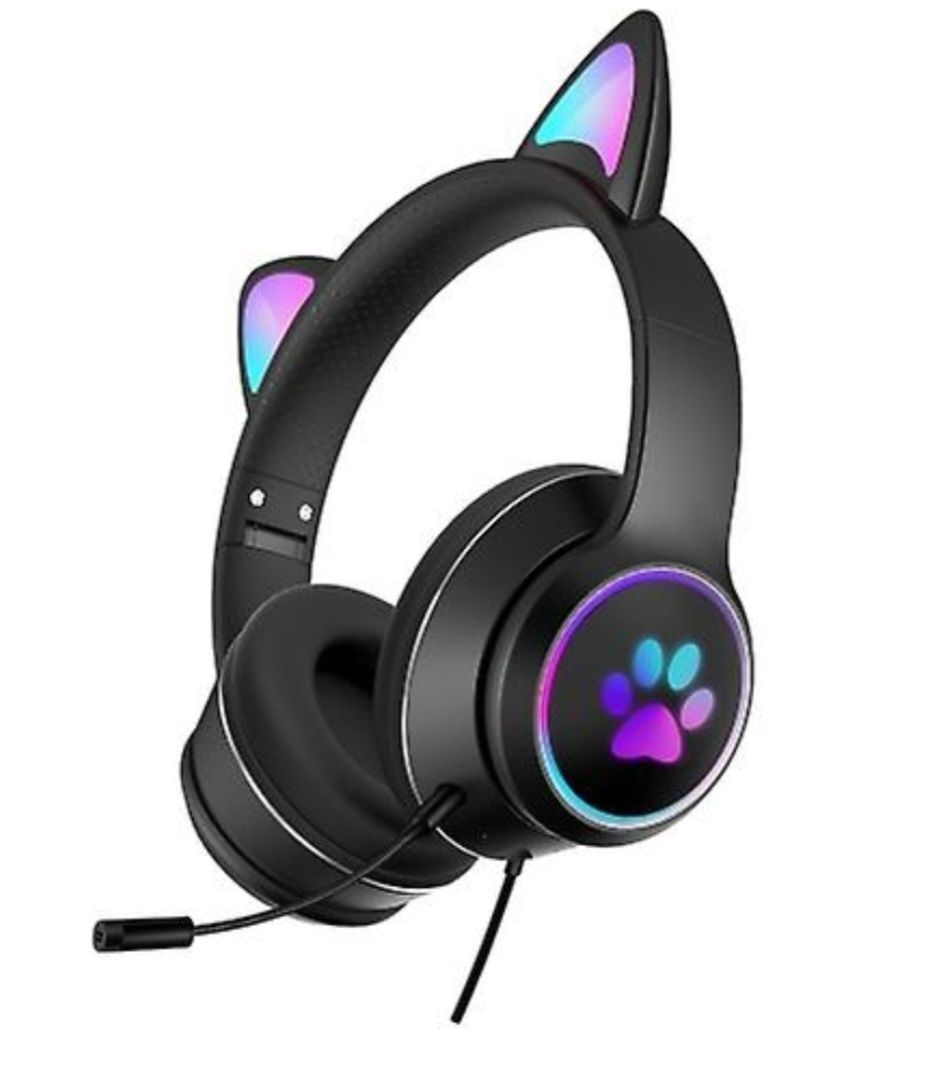 Căști wireless pliabile cu urechi de pisica pentru copii CAT EAR RGB