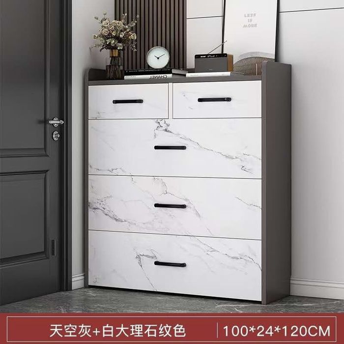 Zamonaviy 3 qavatli poyabzal javoni – elegant marmar dizayn