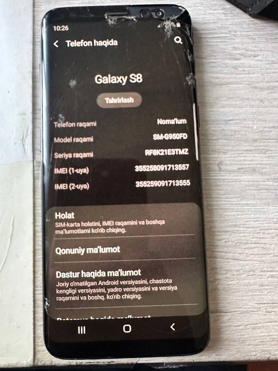 SamsungS8 Sotiladi